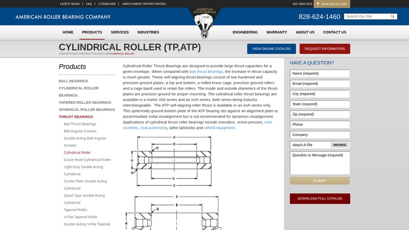 Cylindrical Thrust Roller Bearing - Self Aligning Thrust Bearing Cylindrical Roller Thrust Bearing