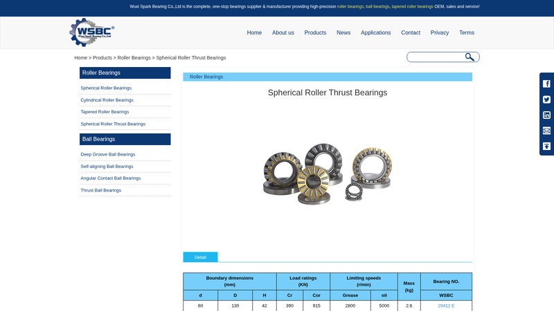Spherical Roller Thrust Bearings Spherical Roller Thrust Bearing